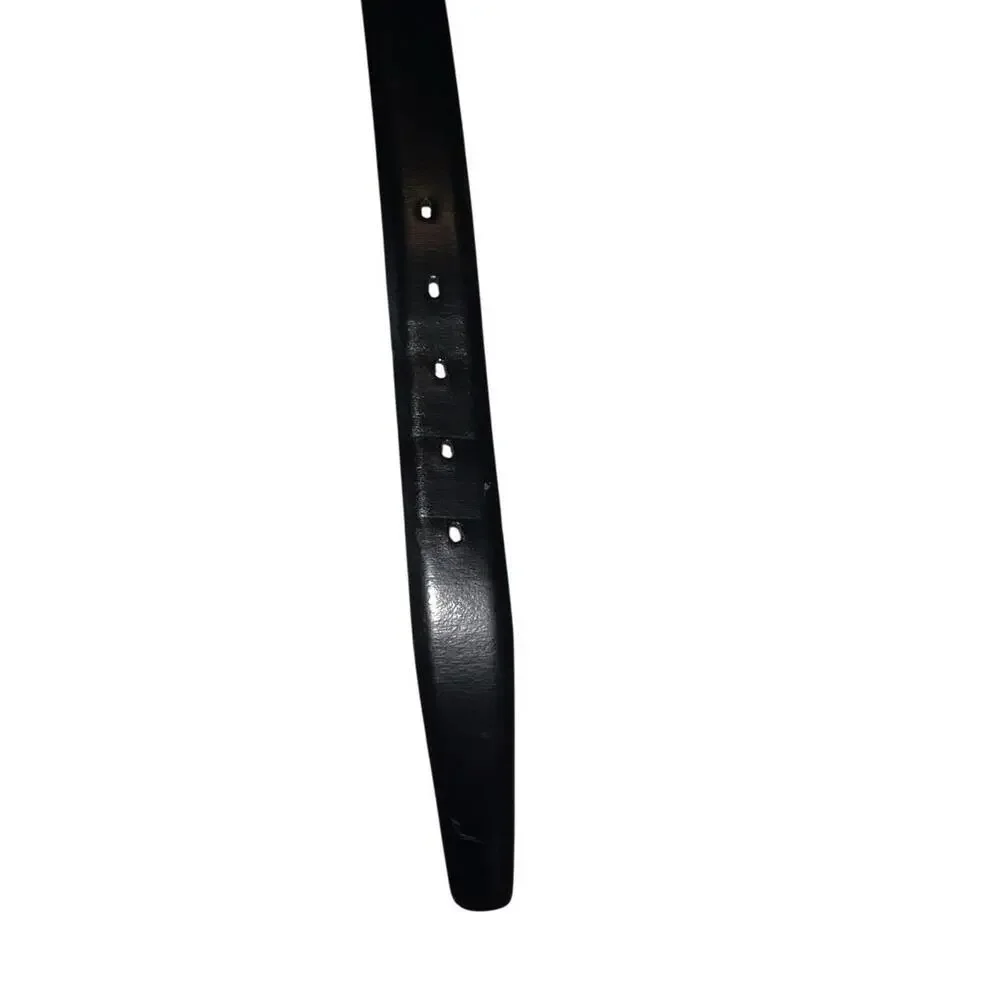 Men’s Black Genuine Leather‎ Dress Belt Silver Buckle Size 40/100 Classic